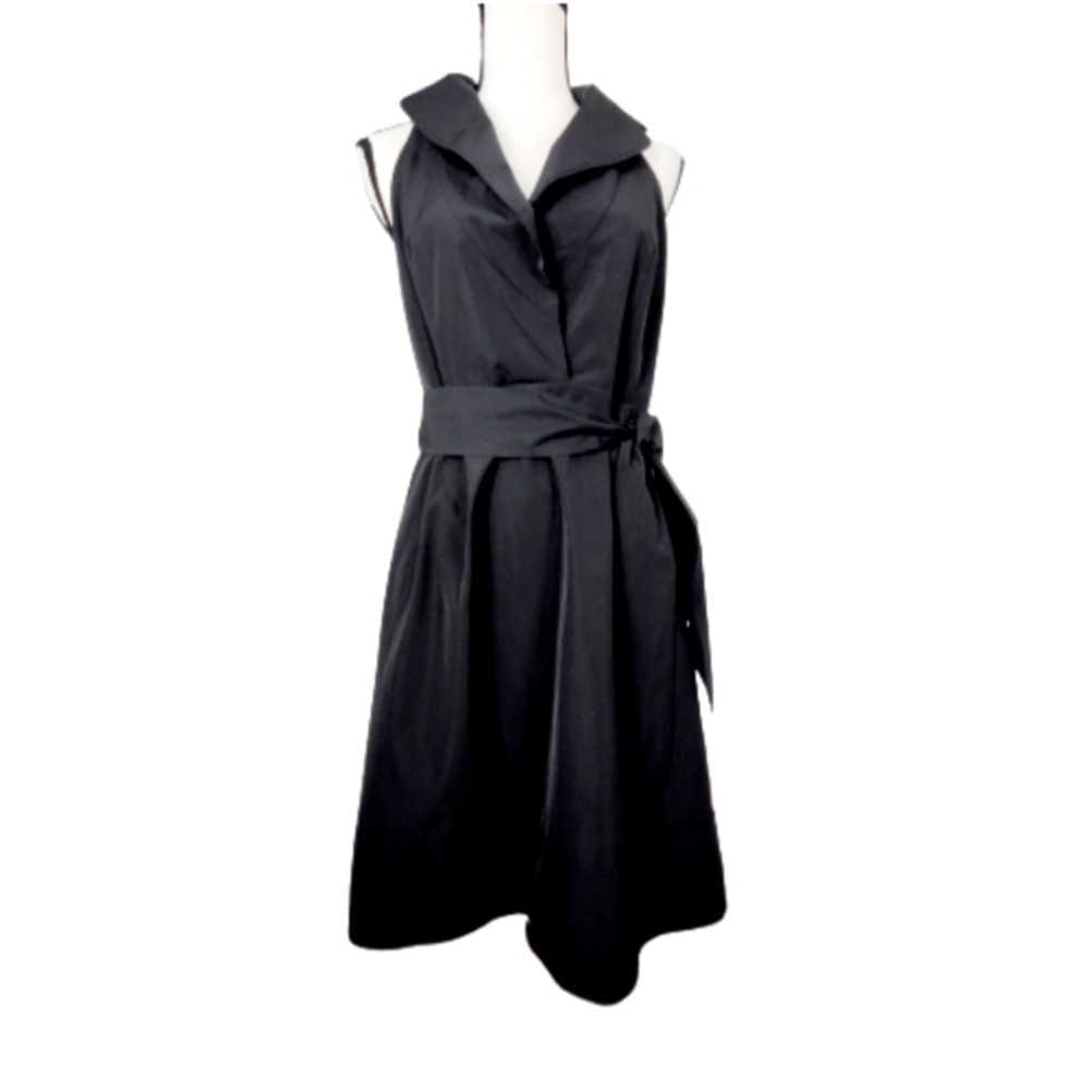 MARTIN + OSA SLEEVELESS UTILITY TRENCH DRESS BLACK